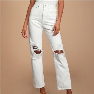 Agolde 90s Jeans - Distressed White Denim